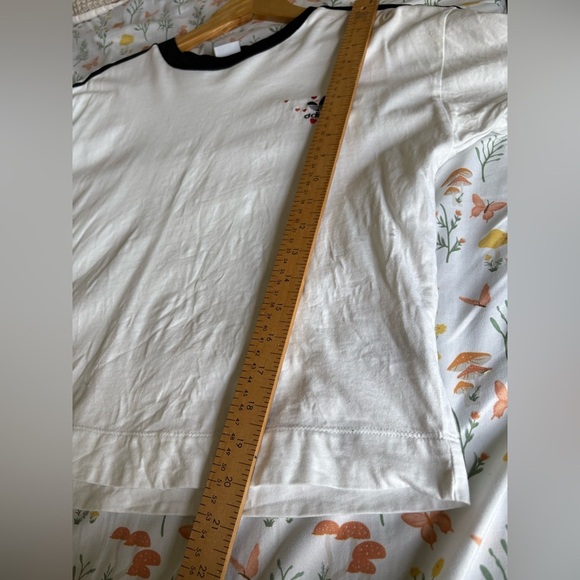 Adidas hearts embroidered t-shirt cuff sleeve cinch side size XL - Picture 6 of 10